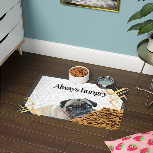 Always Hungry Pet Food Mat - Stylish Dog Feeding Mat (12x18)