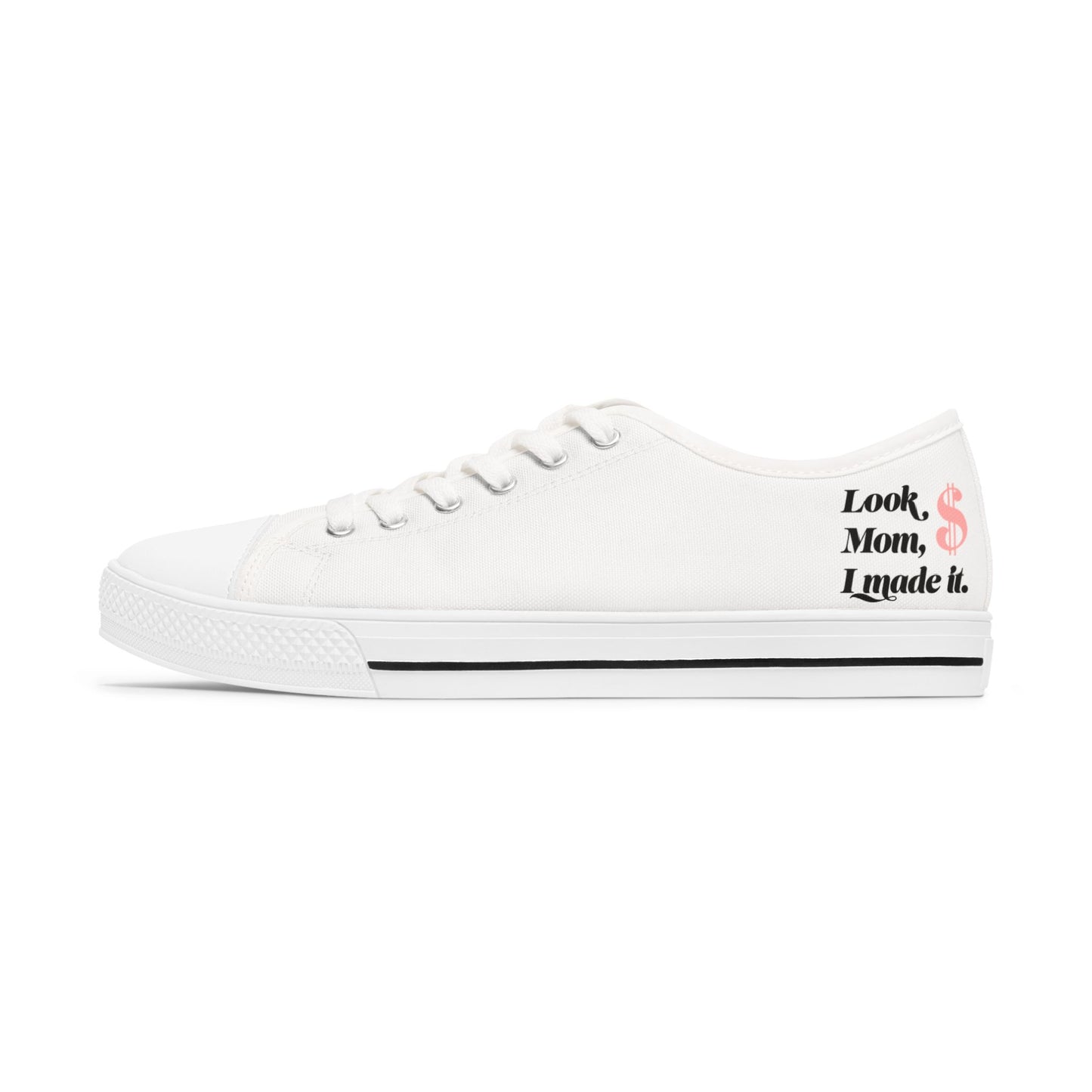 Trendy Women's Low Top Sneakers - Fun Designs & Motivational Quotes